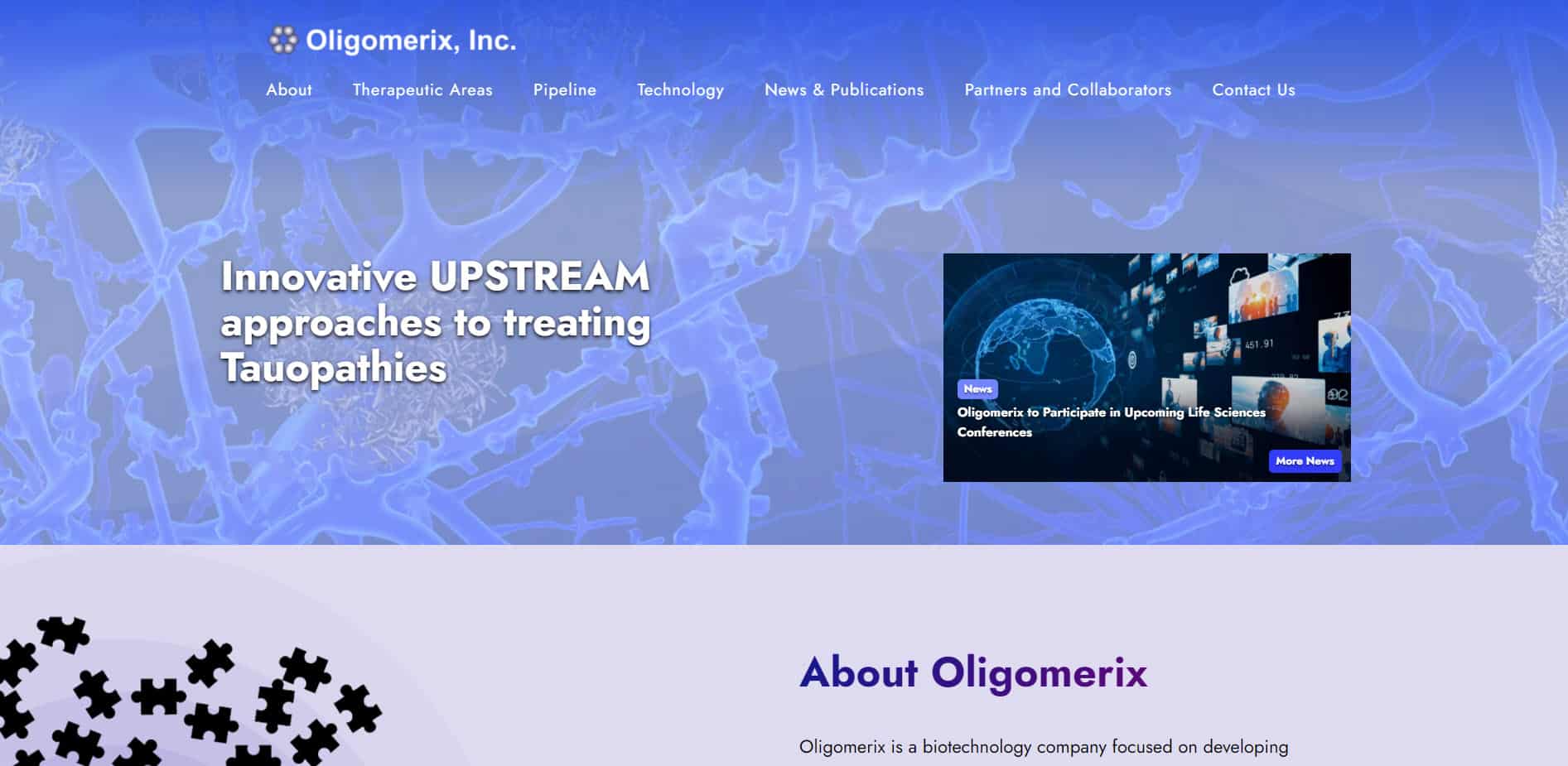 Oligomerix Desktop Website Image