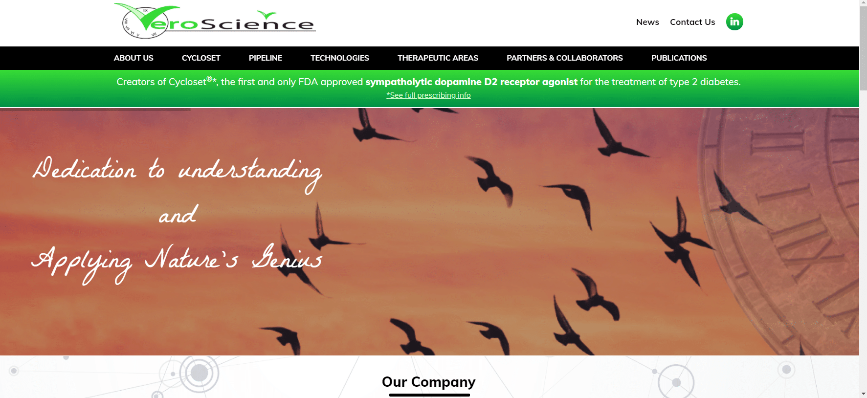 VeroScience Biotechnology Company Website