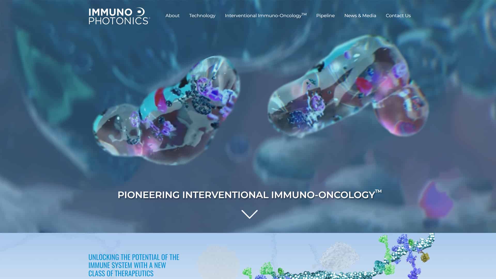 Immuno Photonics biotech website portfolio web project featured image