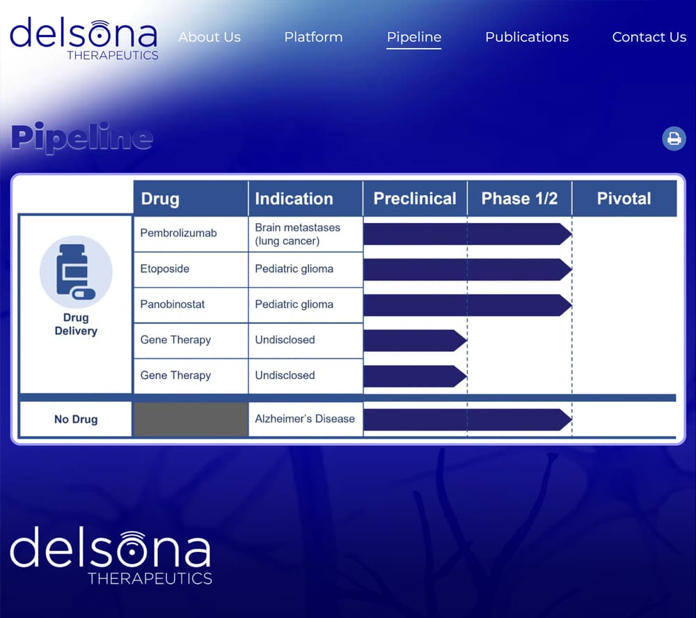 Delsona biotech website design tablet image
